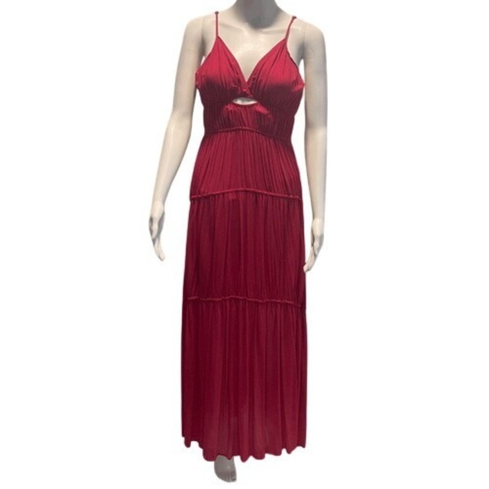 YFB Fuchsia‎ Pink Cutout Tiered Maxi Dress XS